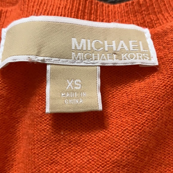 Michael Kors orange Vneck sweater - Picture 7 of 9
